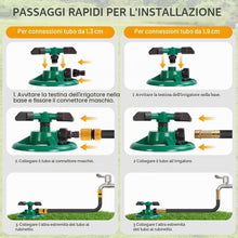 Carica l'immagine nel visualizzatore di Gallery, 2Pz Irrigatore da Giardino, Irrigatore Rotante a 360° con 3 Bracci