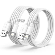 Carica l'immagine nel visualizzatore di Gallery, Cavo iPhone Originale Apple Certificato MFi, Cavo Lightning 1M+2M 2Pack, Cavetto iPhone Cavi Ricarica i-Phone Cavi Caric