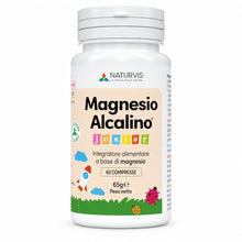 Carica l'immagine nel visualizzatore di Gallery, Naturvis Magnesio Alcalino Junior per Bambini, 60 Compresse, 65 g