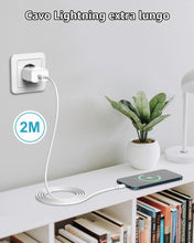 Carica l'immagine nel visualizzatore di Gallery, Caricatore iPhone Apple Certificato MFi,20W Caricatore Rapido iPhone Caricatore USB C con 2M Lightning Cavo per iPhone 1
