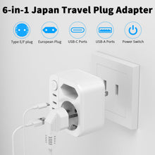 Carica l'immagine nel visualizzatore di Gallery, Adattatore Presa Giapponese Italiana, 6 IN 1 Adattatore da viaggio Giappone con 4 USB, 2500W Tipo A Adattatori Presa Cin