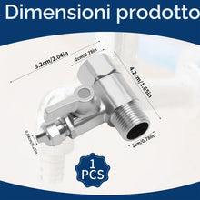 Carica l'immagine nel visualizzatore di Gallery, Adattatore di Connessione dell’Acqua a T con Valvola Impermeabile, 1/2″ a 1/4″ – Raccordo a T per Collegare 2 Dispositiv