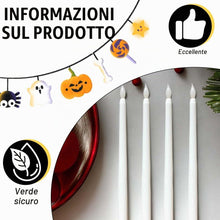 Carica l'immagine nel visualizzatore di Gallery, Candeline Led,4 Pezzi Candela Led Lunghe bianche sottili,Con Fiamma Tremolante 3D,candele finte fiamma oscillante Per Fe