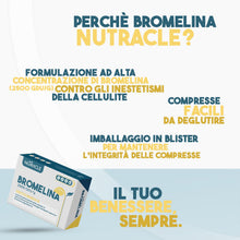 Carica l'immagine nel visualizzatore di Gallery, Nutracle Bromelina 2500 GDU/g 40 compresse da 500 mg - Integratore Drenante - Anticellulite e Ritenzione Idrica Gambe - 
