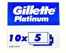 Carica l'immagine nel visualizzatore di Gallery, Gillette per Rasoio di Sicurezza, Lamette Barba Platinum con 50 pezzi di Ricambio, Rasatura Profonda e Confortevole in A