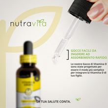 Carica l'immagine nel visualizzatore di Gallery, Nutravita Gocce Vitamina D per Neonati e Bambini - 60ml