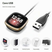 Carica l'immagine nel visualizzatore di Gallery, Caricatore per Fitbit Versa 3 /Versa 4 /Sense/Sense 2, Caricabatterie Cavo Magnetico con Cavo di Ricarica da 1M per Fitb