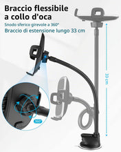 Carica l'immagine nel visualizzatore di Gallery, APPS2Car Supporto per telefono per parabrezza auto, braccio lungo flessibile da 13 pollici con collo d'oca, base di aspi