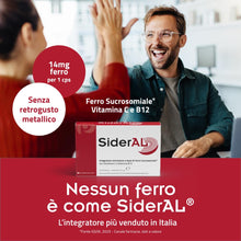 Carica l'immagine nel visualizzatore di Gallery, SiderAL, Integratore alimentare a base di Ferro Sucrosomiale®, Vitamina C e B12 Sucrosomiale®, No Gusto metallico, Alta 