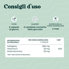 Carica l'immagine nel visualizzatore di Gallery, Collagene Marino con Acido Ialuronico, Pelle Idratata e Articolazioni Forti, Fornitura di 1 mese, 60 Capsule, Idrolizzat