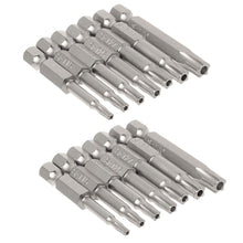 Carica l'immagine nel visualizzatore di Gallery, Mesee 2 Set da 7 Punte Cacciavite Magnetici a Stella con Asta Esagonale da 6,35 mm Set di Punte Cacciavite Testa Torx a 