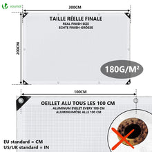 Carica l'immagine nel visualizzatore di Gallery, VOUNOT® Telo Impermeabile Esterno 2x3m, Telone Occhiellato Impermeabile Rinforzato PE 180 g/m², Telo Protettivo Multiuso