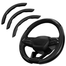 Carica l'immagine nel visualizzatore di Gallery, 3 Pezzi Coprivolante Auto, Fibra di Carbonio, Antiscivolo Segmentato, Rivestimento Volante Stile Farfalla Traspirante, U