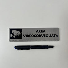 Carica l'immagine nel visualizzatore di Gallery, Targa Videosorveglianza - 5x18 cm - Alluminio - Ripresa Immagini