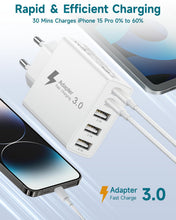 Carica l'immagine nel visualizzatore di Gallery, Caricatore USB C Rapido 50W, 5 Porto Alimentatore USBC Multiplo Presa USB Caricabatterie Presa Multipla Type C Spina per