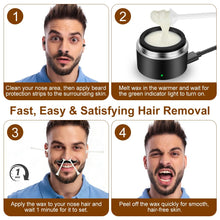 Carica l'immagine nel visualizzatore di Gallery, HOTUT Ceretta per Naso e Orecchie per Uomini e Donne, Ceretta per Sopracciglia - Epilatore Viso con mini Scaldacera, Kit