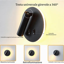 Carica l'immagine nel visualizzatore di Gallery, Lampada da parete a LED, lampada da parete da lettura sul comodino, lampade da lettura a parete a LED da 12 W, faretto r