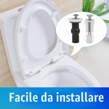 Carica l'immagine nel visualizzatore di Gallery, Fissaggio Tavoletta WC,4Pcs Cerniere Copriwater Fori Ciechi, Espansione Gomma Viti Noce Rondella