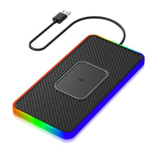 Carica l'immagine nel visualizzatore di Gallery, Tappetino di Ricarica Wireless Auto RGB, 15W Caricabatterie Wireless