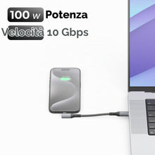 Carica l'immagine nel visualizzatore di Gallery, deleyCON 0,15m Cavo USB-C 100W 10 Gbps Corto Angolato 90 Grad (USB 3.2 Gen2) PD 3.0 Ricarica Dati 4K@60Hz per iPhone 17 
