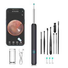 Carica l'immagine nel visualizzatore di Gallery, Pulizia Orecchie con 6 Luci LED Pulitore Orecchie con Telecamera 1296P 3,5mm HD Impermeabile, Pulisci Orecchie,Otoscopio