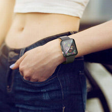Carica l'immagine nel visualizzatore di Gallery, Misxi [2 Pezzi] Nero Cover Con Vetro Temperato per Apple Watch SE3/SE2/SE/Serie 6/Serie 5/Serie 4 44mm, Custodia Rigida Protezione Totale Ultra Sottile HD Clear Pellicola Protettiva Per iWatch