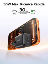 Carica l'immagine nel visualizzatore di Gallery, UGREEN Zapix 30W Caricatore USB C 3 Porte Ricarica Rapida Spina da Parete