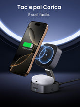 Carica l'immagine nel visualizzatore di Gallery, UGREEN MagFlow 2 in 1 MagSafe Caricatore Wireless Magnetico