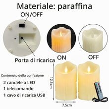 Carica l'immagine nel visualizzatore di Gallery, Candele ricaricabili, candela a LED con gocce di cera, Halloween, a LED con telecomando, senza fiamma, per esterni con t