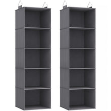 Carica l'immagine nel visualizzatore di Gallery, Lifewit Organizer Armadio Appendere con 5 Ripiani, 102 cm, Grigio, Set di 2
