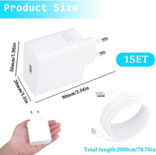 Carica l'immagine nel visualizzatore di Gallery, Caricatore USB 67 W per Oppo con cavo 6A USB-C 2M originale, compatibile con Real-me GT 7 Pro, Reno 13, 12FS, One-Plus 1