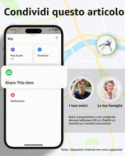 Carica l'immagine nel visualizzatore di Gallery, Smart Tracker Tag, Compatibile con Apple Dov'è (solo iOS), Impermeabile IP67, Batteria Sostituibile, Adatto per Bagagli,