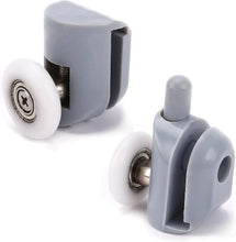 Carica l'immagine nel visualizzatore di Gallery, Ruote per porta della doccia, set di 8 guide per anta doccia singola, ruote e pulegge, diametro 23 mm, parti di ricambio