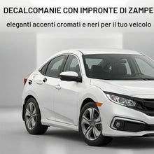 Carica l'immagine nel visualizzatore di Gallery, 8 Pcs 3D Cromato Impronta Zampa Cane Adesivi Auto Esterni Emblema Decorativo per Auto, Moto e Scooter (Argento, Nero)