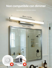Carica l'immagine nel visualizzatore di Gallery, Yafido Luce per Specchio Bagno 40CM LED Applique Lampada Bianco Naturale 4000K, 9W Cromo Luci IP44 Moderno Lampade sopra