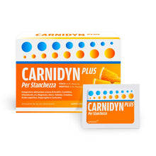 Carica l'immagine nel visualizzatore di Gallery, Carnidyn Plus, integratore alimentare supporto per stanchezza fisica e mentale, 20 bustine da 5g, gusto arancia
