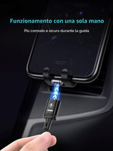 Carica l'immagine nel visualizzatore di Gallery, Kuulaa, cavo di ricarica magnetica 3 in 1, 3 A, in nylon, intrecciato, con luce LED, magnetico, cavo di ricarica USB per