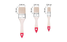 Carica l'immagine nel visualizzatore di Gallery, M7 Set di 3 Pennelli Piatti: 1" (ca. 25 mm), 1,5" (ca. 38 mm), 2" (ca. 50 mm) – Serie 30 - Setole Sintetiche, da Pittura