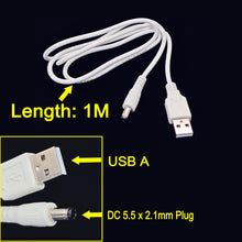 Carica l'immagine nel visualizzatore di Gallery, JZK Bianco 1M Cavo alimentazione USB a DC 5V, cavo ricarica con connettore cilindrico 5,5mm x 2,1mm, adattatore con spin
