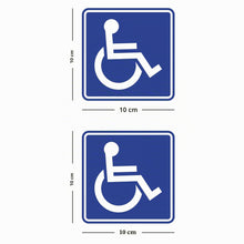 Carica l'immagine nel visualizzatore di Gallery, pubblimania 2 Adesivi DISABILI INVALIDI. per Uso Interno del Vetro (vetrofania) di Auto, Camper, Parabrezza