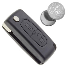 Carica l'immagine nel visualizzatore di Gallery, Jongo® CE0536 - Guscio Chiave Compatibile con Citroën C3 C2 Berlingo II | Cover Telecomando Auto 2 Pulsanti | Batteria C