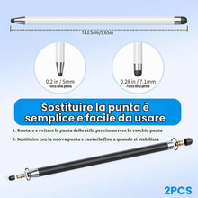 Carica l'immagine nel visualizzatore di Gallery, 2 Pezzi Penne per Tablet, Penna Stilo per Touch Screen 2 in 1, per tutti gli smartphone/tablet Samsung i-Phone i-Pad