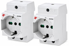 Carica l'immagine nel visualizzatore di Gallery, Kit Prese Schuko Modulari DIN TS35 Professionali 16A 230V – Prese Universali P40 per Quadro Elettrico – Compatibili Spin