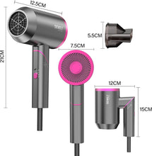 Carica l'immagine nel visualizzatore di Gallery, Mini Phon Capelli da Viaggio Potente - asciugacapelli ionico, Maneggevole e Compatto, 1800W, Manico Pieghevole, 3 Temperature, Fono Capelli Ionico portatile