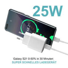 Carica l'immagine nel visualizzatore di Gallery, 25W Caricatore USB C Rapido Caricabatterie per Samsung Galaxy S24, S24+, S23, S22 Ultra, S21, S20, A54, A53, A14, Fold5/