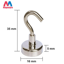 Carica l'immagine nel visualizzatore di Gallery, Magnetpro 6 pezzi Gancio magnetico 9 kg Magneti al neodimio potenti
