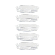 Carica l'immagine nel visualizzatore di Gallery, Sottovasi Trasparenti per Piante, Set da 5 in Plastica Resistente Ø 12 cm, Rotondi da Interno ed Esterno