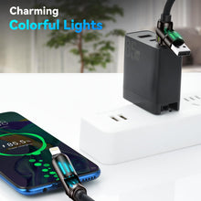 Carica l'immagine nel visualizzatore di Gallery, aceyoon 240W Multi Cavo di Ricarica 4 in 1 Caricatore USB Ricarica Multiplo,1.2M USB C/A a Lighting/USB C Cavo di Ricari