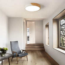 Carica l'immagine nel visualizzatore di Gallery, Riserva Plafoniera LED Soffitto Legno Bianco 30W, Rotonda 4500K