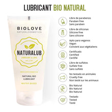 Carica l'immagine nel visualizzatore di Gallery, Naturalub Gel Lubricante sessuale a base d'acqua 100% naturale senza parabeni, solfati né siliconi